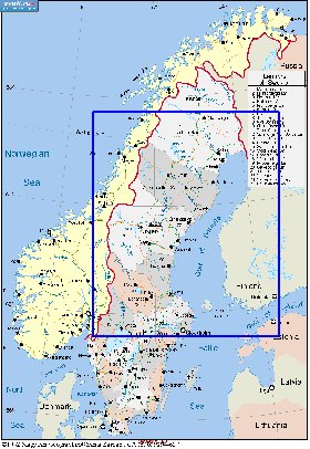 Administrativa mapa de Suecia em ingles