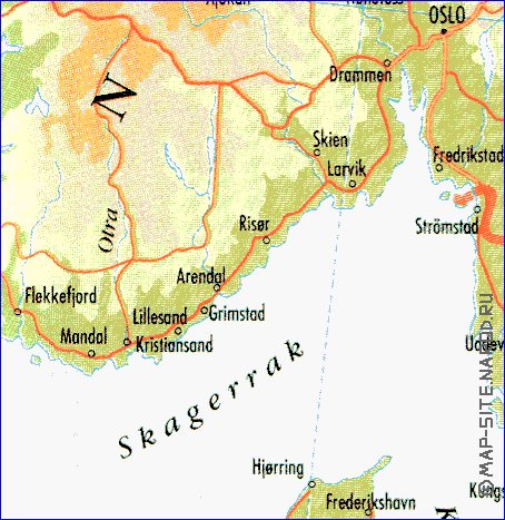 mapa de Suecia em ingles