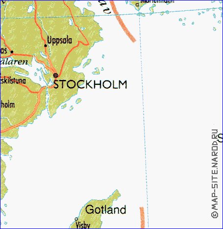 mapa de Suecia em ingles