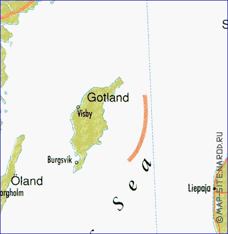 mapa de Suecia em ingles