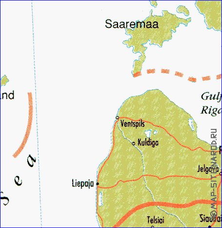 mapa de Suecia em ingles