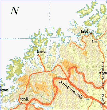 mapa de Suecia em ingles