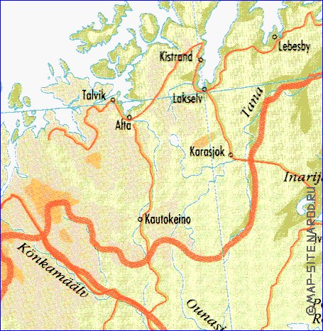 mapa de Suecia em ingles