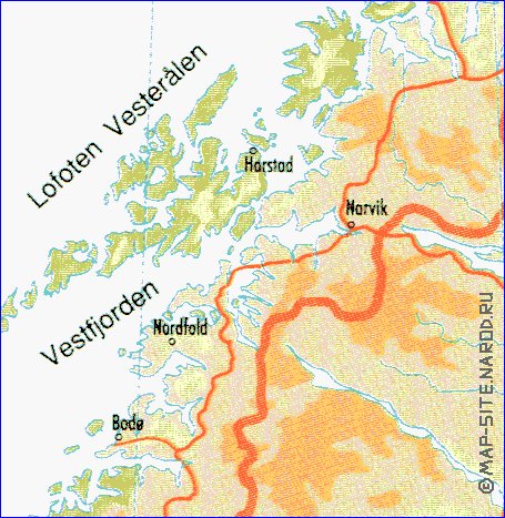 mapa de Suecia em ingles