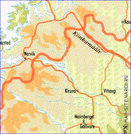 mapa de Suecia em ingles