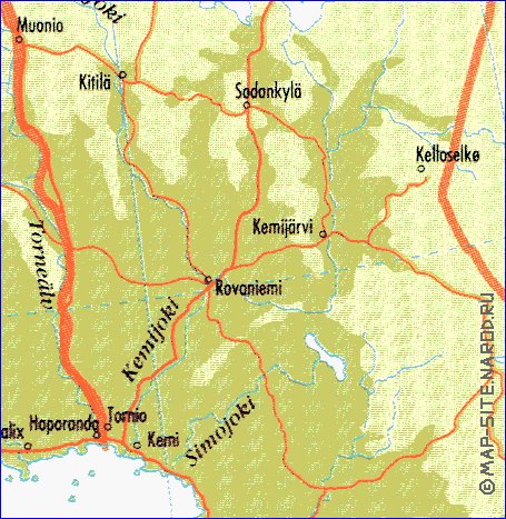 mapa de Suecia em ingles