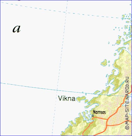 mapa de Suecia em ingles