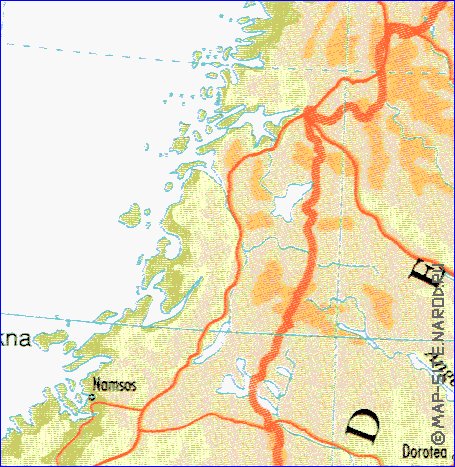 mapa de Suecia em ingles