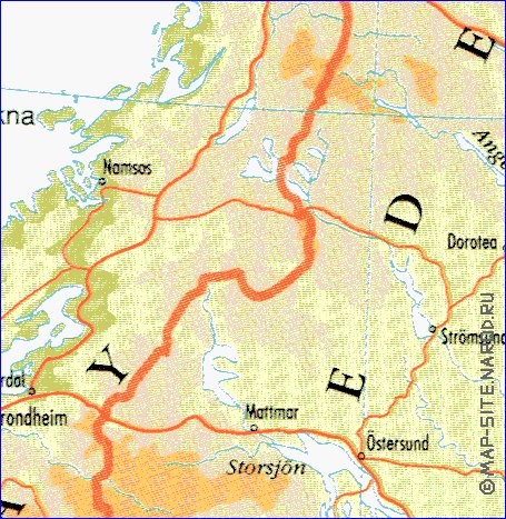 mapa de Suecia em ingles