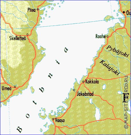 mapa de Suecia em ingles