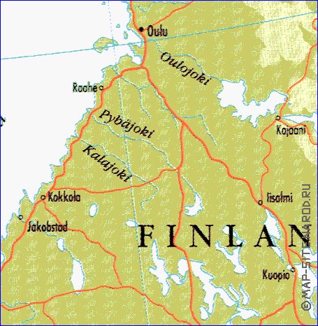 mapa de Suecia em ingles