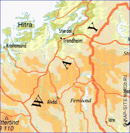 mapa de Suecia em ingles