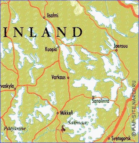 mapa de Suecia em ingles