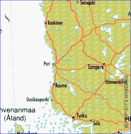 mapa de Suecia em ingles