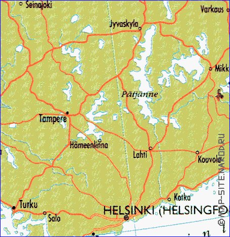 mapa de Suecia em ingles