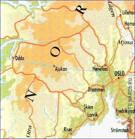 mapa de Suecia em ingles