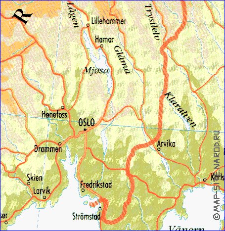 mapa de Suecia em ingles