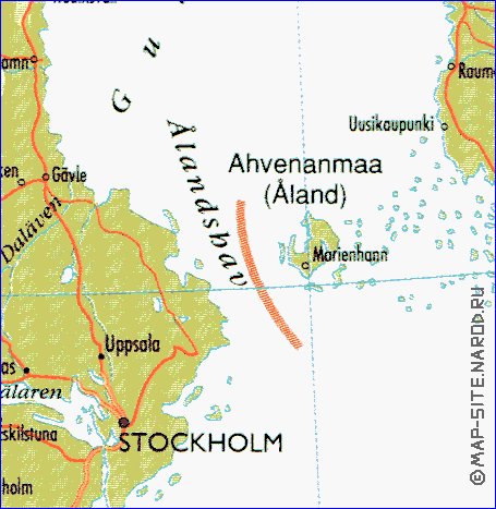 mapa de Suecia em ingles