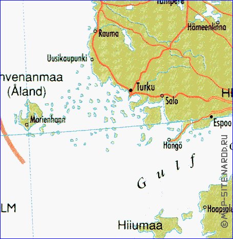 mapa de Suecia em ingles