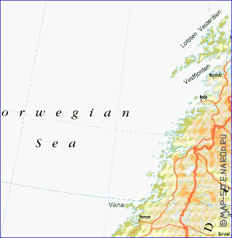 mapa de Suecia em ingles