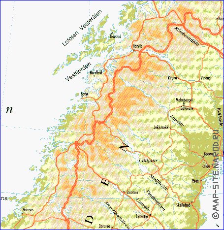 mapa de Suecia em ingles