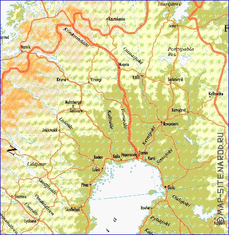 carte de Suede en anglais