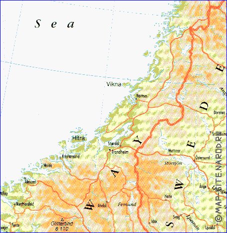 mapa de Suecia em ingles