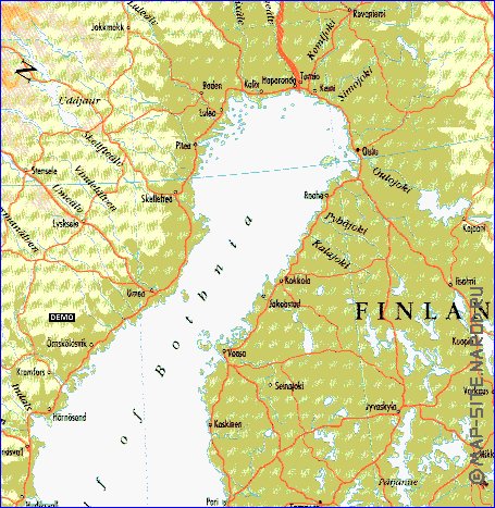 mapa de Suecia em ingles