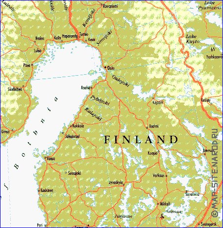 mapa de Suecia em ingles