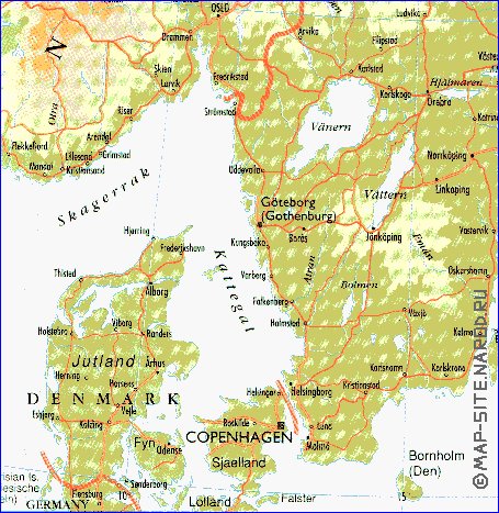 mapa de Suecia em ingles