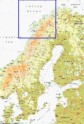 mapa de Suecia em ingles