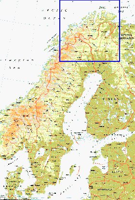 mapa de Suecia em ingles