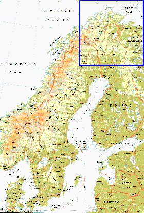 mapa de Suecia em ingles