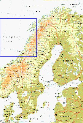 mapa de Suecia em ingles