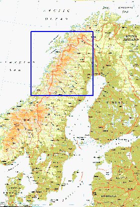 mapa de Suecia em ingles