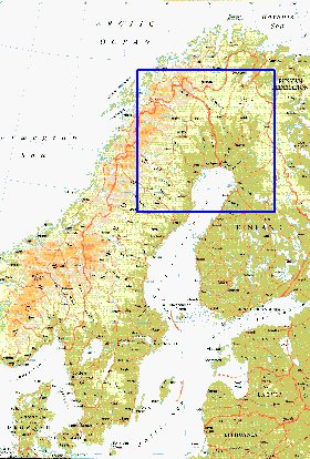 mapa de Suecia em ingles