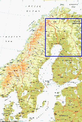 mapa de Suecia em ingles