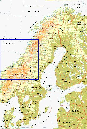 mapa de Suecia em ingles