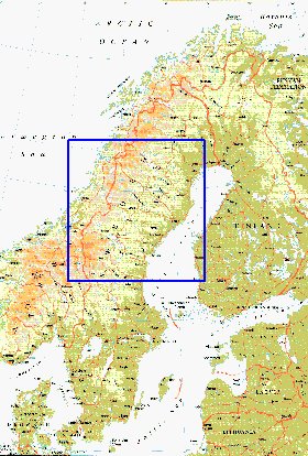 mapa de Suecia em ingles