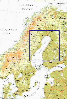 mapa de Suecia em ingles