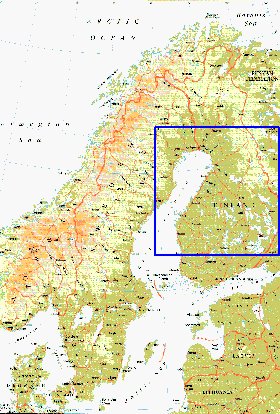 mapa de Suecia em ingles