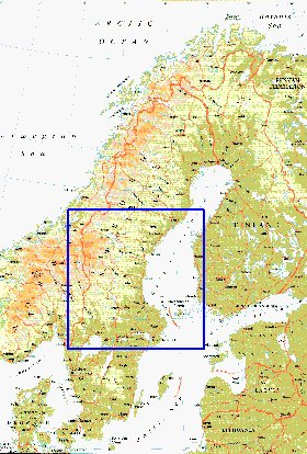 mapa de Suecia em ingles