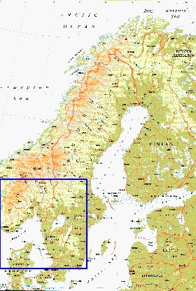 mapa de Suecia em ingles