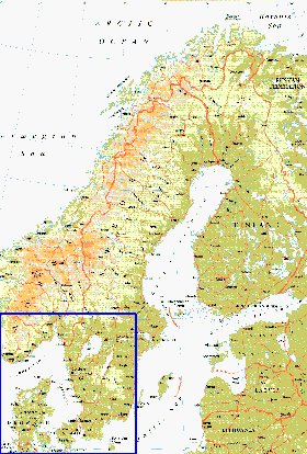 mapa de Suecia em ingles