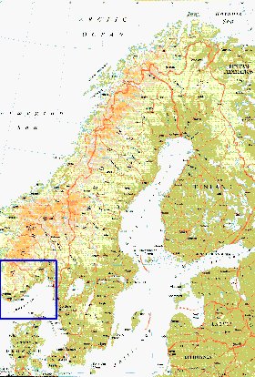 mapa de Suecia em ingles