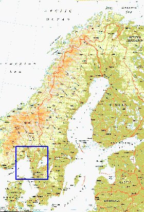 mapa de Suecia em ingles