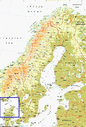 mapa de Suecia em ingles