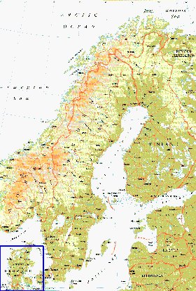 mapa de Suecia em ingles