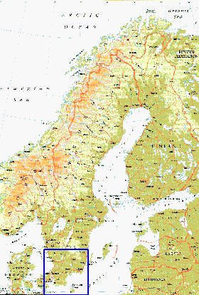 mapa de Suecia em ingles