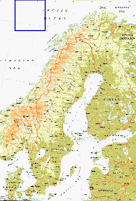 mapa de Suecia em ingles